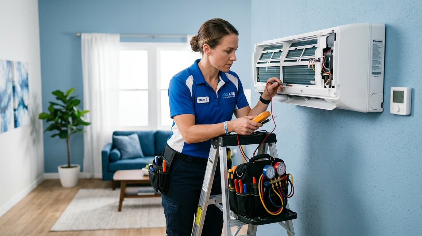 Professional AC repair and maintenance service technician in Doha, Qatar